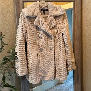INC International Concepts Cream Teddy Jacket